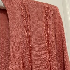H by Halston muted dusty pink Longline Cardigan Knit Sweater Size small. EUC